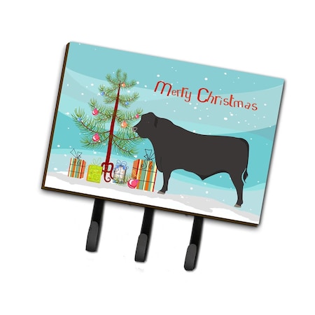 Carolines Treasures Black Angus Cow Christmas Leash or Key Holder BB9195TH68